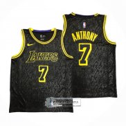 Camiseta Los Angeles Lakers Carmelo Anthony NO 7 Black Mamba Negro