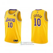 Camiseta Los Angeles Lakers DeAndre Jordan NO 10 75th Anniversary 2021-22 Amarillo