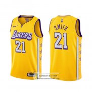Camiseta Los Angeles Lakers J.r. Smith Ciudad 2020 Amarillo
