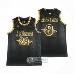 Camiseta Los Angeles Lakers Kobe Bryant NO 24 8 Black Mamba Negro