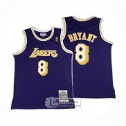Camiseta Los Angeles Lakers Kobe Bryant NO 8 Autentico 1996-97 Violeta