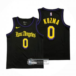 Camiseta Los Angeles Lakers Kyle Kuzma NO 0 Ciudad 2019-20 Negro