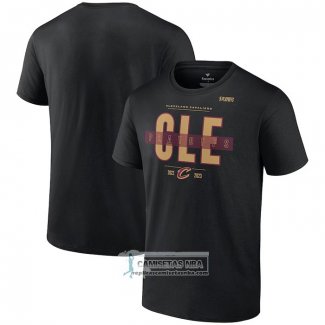 Camiseta Manga Corta Cleveland Cavaliers 2023 NBA Playoffs Jump Ball Negro