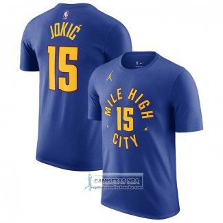 Camiseta Manga Corta Denver Nuggets Nikola Jokic Statement 2022-2023 Azul