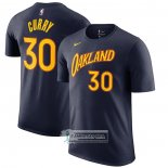 Camiseta Manga Corta Golden State Warriors Stephen Curry Ciudad 2020-21 Azul