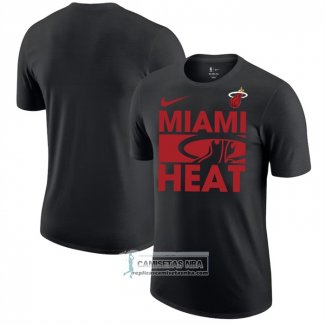 Camiseta Manga Corta Miami Heat Negro