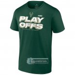 Camiseta Manga Corta Milwaukee Bucks 2023 NBA Playoffs Verde