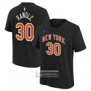 Camiseta Manga Corta New York Knicks Julius Randle Ciudad 2022-23 Negro