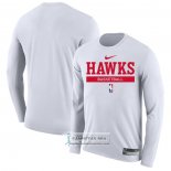 Camiseta Manga Larga Atlanta Hawks Practice Performance 2022-23 Blanco