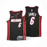 Camiseta Miami Heat LeBron James NO 6 Icon Negro