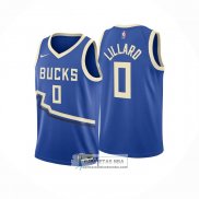 Camiseta Milwaukee Bucks Damian Lillard NO 0 Ciudad 2024-25 Azul
