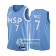 Camiseta Minnesota Timberwolves Jordan Bell Ciudad Edition Azul
