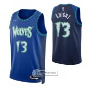 Camiseta Minnesota Timberwolves Nathan Knight NO 13 Ciudad 2021-22 Azul