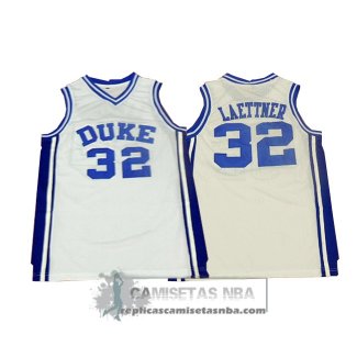 Camiseta NCAA Duke Blue Devils Laettner Blanco