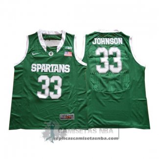 Camiseta NCAA Michigan State Spartans Magic Johnson Verde