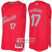 Camiseta Navidad Raptors Jonas Valanciunas 2016 Rojo