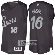 Camiseta Navidad Spurs Pau Gasol 2016 Negro