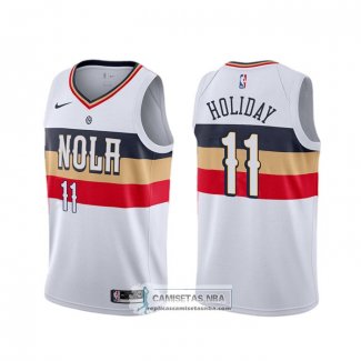 Camiseta New Orleans Pelicans Jrue Holiday Earned Blanco