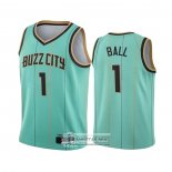 Camiseta Nino Charlotte Hornets LaMelo Ball NO 1 Ciudad 2020-21 Verde