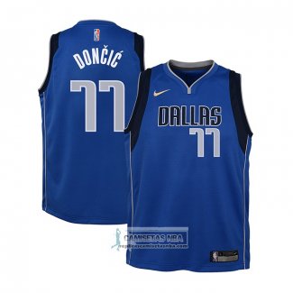 Camiseta Nino Dallas Mavericks Luka Doncic NO 77 Icon Azul