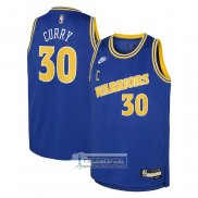 Camiseta Nino Golden State Warriors Stephen Curry NO 30 Classic 2022-23 Azul