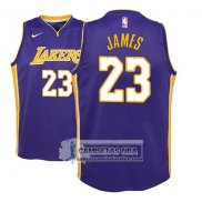 Camiseta Nino Lakers Lebron James Statement 2017-18 Violeta