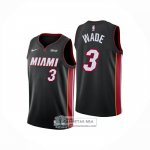 Camiseta Nino Miami Heat Dwyane Wade NO 3 Icon Negro