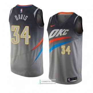 Camiseta Oklahoma City Thunder Tyler Davis Ciudad 2018 Gris