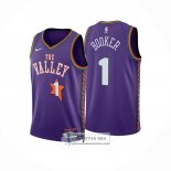 Camiseta Phoenix Suns Devin Booker NO 1 Ciudad 2024-25 Violeta