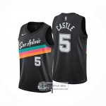 Camiseta San Antonio Spurs Stephon Castle NO 5 Ciudad 2025-26 Negro