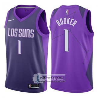 Camiseta Suns Devin Booker Ciudad Violeta Blanco