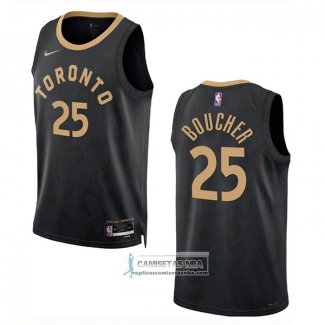 Camiseta Toronto Raptors Chris Boucher NO 25 Ciudad 2022-23 Negro