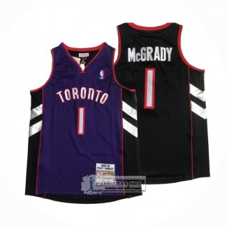 Camiseta Toronto Raptors Tracy McGrady NO 1 Mitchell & Ness 1999-00 Violeta