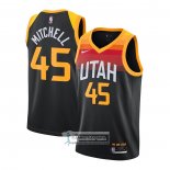 Camiseta Utah Jazz Onovan Mitchell Ciudad 2020-21 Negro