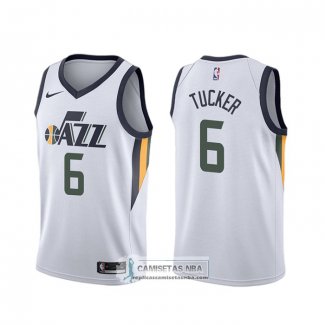 Camiseta Utah Jazz Rayjon Tucker Association Blanco Edition