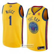 Camiseta Warriors Javale Mcgee Ciudad 2017-18 Oro