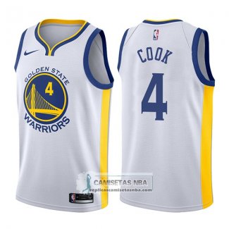 Camiseta Warriors Quinn Cook Association 2017-18 Blanco