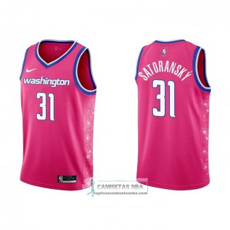 Camiseta Washington Wizards Tomas Satoransky NO 31 Ciudad 2022-23 Rosa