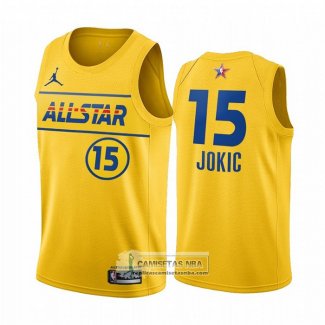 Camiseta All Star 2021 Denver Nuggets Nikola Jokic Oro