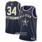 Camiseta All Star 2024 Milwaukee Bucks Giannis Antetokounmpo NO 34 Azul