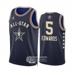 Camiseta All Star 2024 Minnesota Timberwolves Anthony Edwards NO 5 Azul