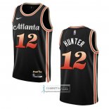Camiseta Atlanta Hawks De'andre Hunter NO 12 Ciudad 2022-23 Negro