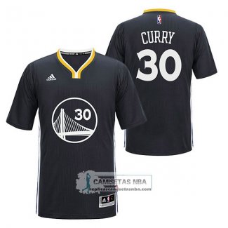 Camiseta Autentico Manga Corta Warriors Curry Negro