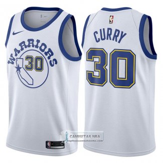 Camiseta Autentico Warriors Curry 2017-18 Blanco