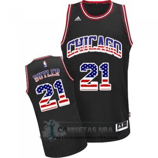 Camiseta Bandera Americana Bulls Butler Negro