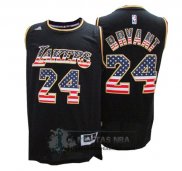 Camiseta Bandera Americana Lakers Bryant Negro