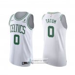 Camiseta Boston Celtics Jayson Tatum NO 0 Association Autentico Blanco