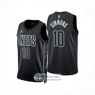 Camiseta Brooklyn Nets Ben Simmons NO 10 Statement 2024-25 Negro