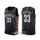 Camiseta Brooklyn Nets Nicolas Claxton Ciudad 2019-20 Negro