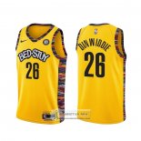 Camiseta Brooklyn Nets Spencer Dinwiddie Ciudad 2020-21 Amarillo